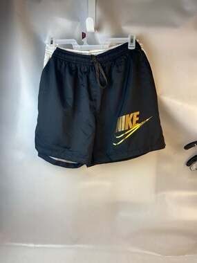 Nike Sportswear Men's Woven Graphic Shorts Black with Gold Jumpman Swoosh